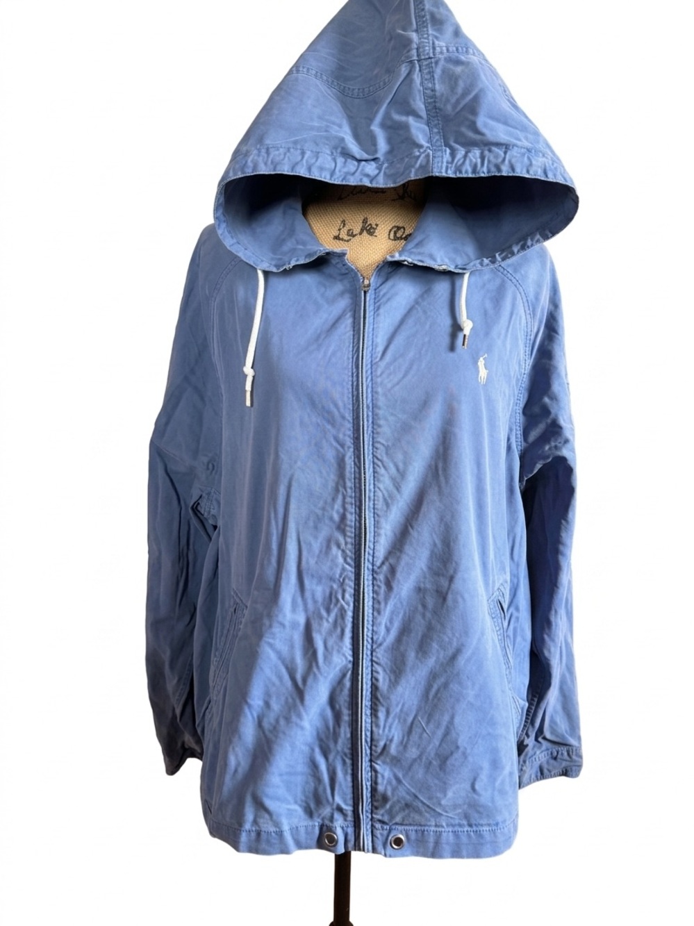 Ralph Lauren Blue Hooded Zip Jacket with Drawstrings